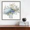 Bohemian Blue 02B (Floral Vase) by Lisa Audit 16-in. W x 16-in. H. Canvas Wall Art Print Framed in Grey